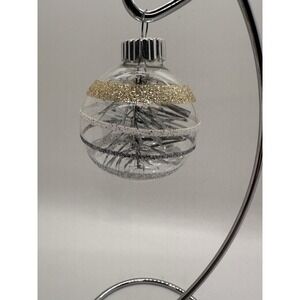 Christopher‎ Radko Shiny Brite Clear Glass Ornament Gold Silver Glitter